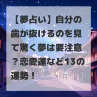自分の歯が抜けるのを見て驚く夢のサムネイル