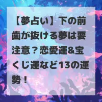 下の前歯が抜ける夢のサムネイル