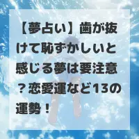 歯が抜けて恥ずかしいと感じる夢のサムネイル