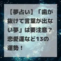 歯が抜けて言葉が出ない夢のサムネイル