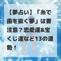 糸で歯を抜く夢のサムネイル