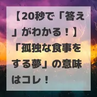孤独な食事をする夢のサムネイル