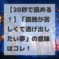 孤独が苦しくて逃げ出したい夢のサムネイル