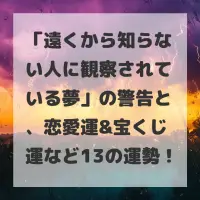 遠くから知らない人に観察されている夢のサムネイル