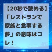 レストランで家族と食事する夢のサムネイル