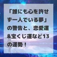 誰にも心を許せず一人でいる夢のサムネイル