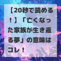 亡くなった家族が生き返る夢のサムネイル画像