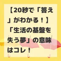 生活の基盤を失う夢のサムネイル