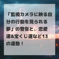 監視カメラに映る自分の行動を見られる夢のサムネイル