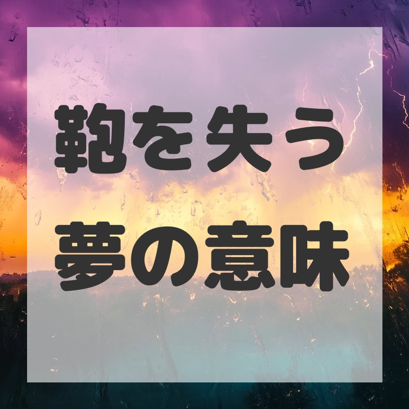 鞄を失う夢のサムネイル画像