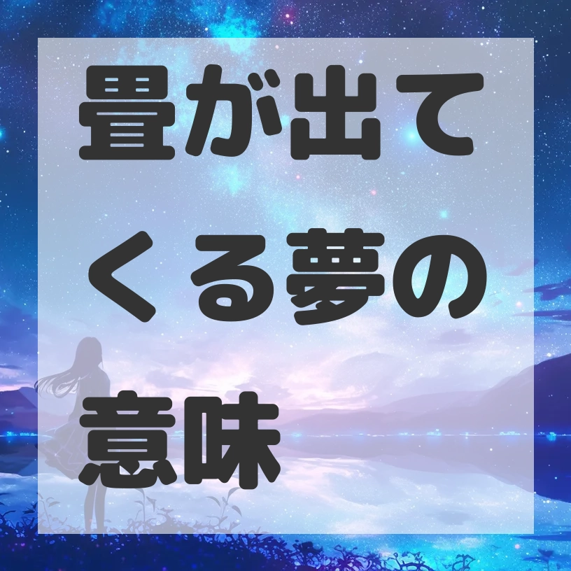 畳が出てくる夢のサムネイル画像