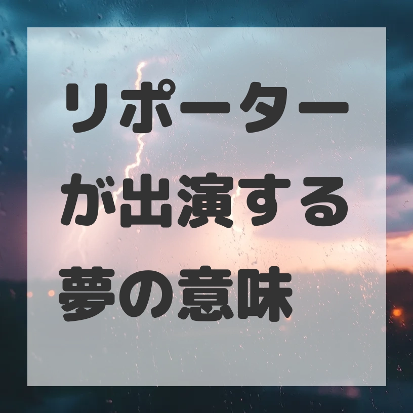 リポーターが出演する夢のサムネイル画像