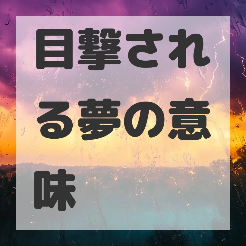 目撃される夢のサムネイル画像