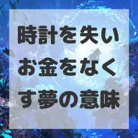 時計を失いお金をなくす夢のサムネイル