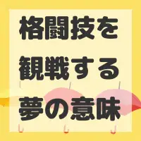 格闘技を観戦する夢のサムネイル画像