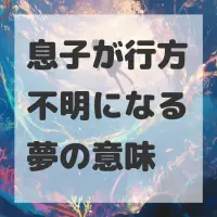 息子が行方不明になる夢のサムネイル画像