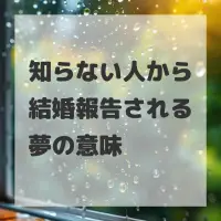 知らない人から結婚報告される夢のサムネイル画像