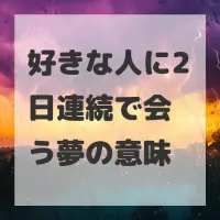 好きな人に2日連続で会う夢のサムネイル画像