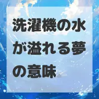 洗濯機の水が溢れる夢のサムネイル画像
