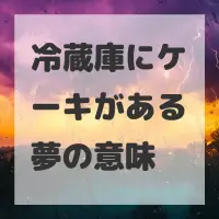 冷蔵庫にケーキがある夢のサムネイル画像