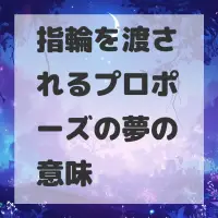 指輪を渡されるプロポーズの夢のサムネイル画像