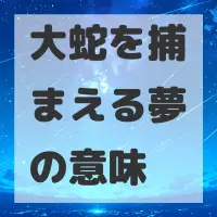 大蛇を捕まえる夢のサムネイル画像