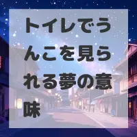 トイレでうんこを見られる夢のサムネイル画像