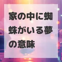 家の中に蜘蛛がいる夢のサムネイル画像