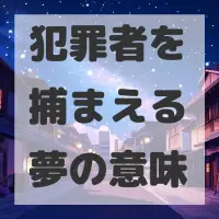 犯罪者を捕まえる夢のサムネイル画像