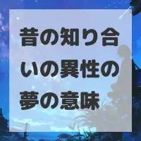 昔の知り合いの異性の夢のサムネイル画像