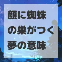顔に蜘蛛の巣がつく夢のサムネイル画像