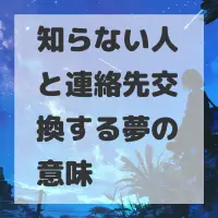 知らない人と連絡先交換する夢のサムネイル画像