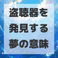 盗聴器を発見する夢のサムネイル画像