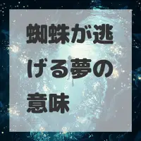 蜘蛛が逃げる夢のサムネイル画像