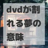 dvdが割れる夢のサムネイル画像