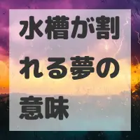 水槽が割れる夢のサムネイル画像